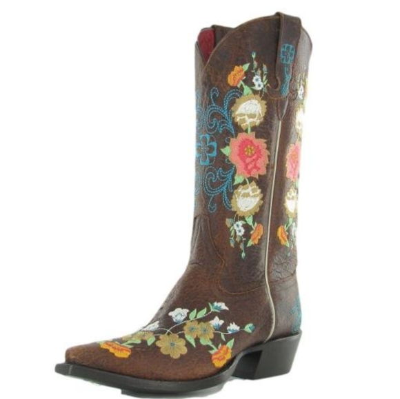 MACIE BEAN M8031 floral embroidered Sweet Sixteen snip toe cowgirl boots sz 7.5 - Picture 14 of 14